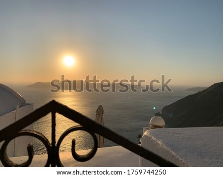 Beautiful picture of Sun set in the island of thera santorini