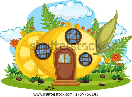 Fantasy fruit house isolated illustration
