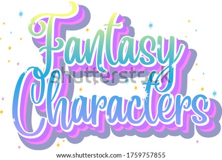 Fantasy characters logo on white background illustration