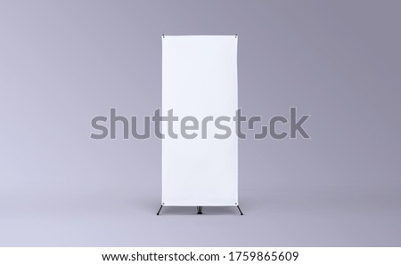 X-stand banner for training or promotional presentation. Blank template, empty banner display for preview. Mock up for your design. Royalty-Free Stock Photo #1759865609
