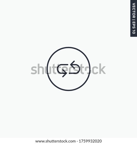 Repeat, reload, linear style sign for mobile concept and web design. Symbol, logo illustration. Pixel perfect vector graphics