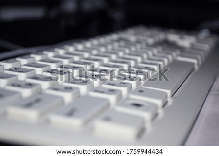 The keyboard is white. Keyboard Background. Russian language. 