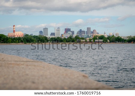The Boston skyline from across Dorchester Bay in South Boston