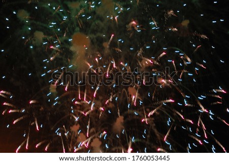 Beautiful fireworks on black sky. Colorful fireworks. Great for Independence Day, New Years Eve or any other celebration.