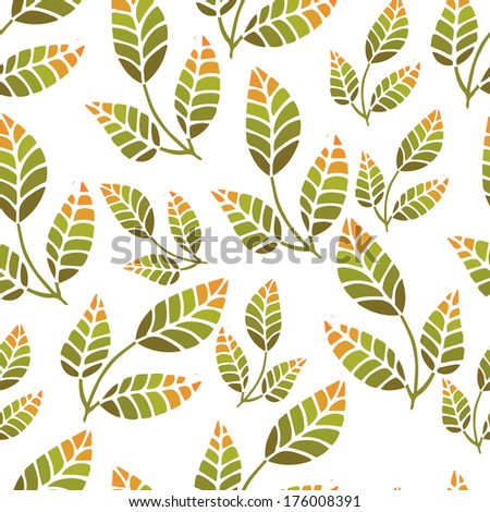 Seamless cartoon foliage pattern