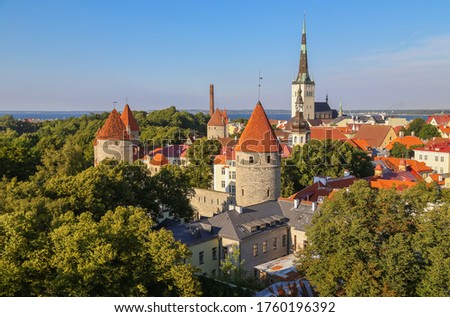 Tallinn, Estonia.Top view of the old town in the summer