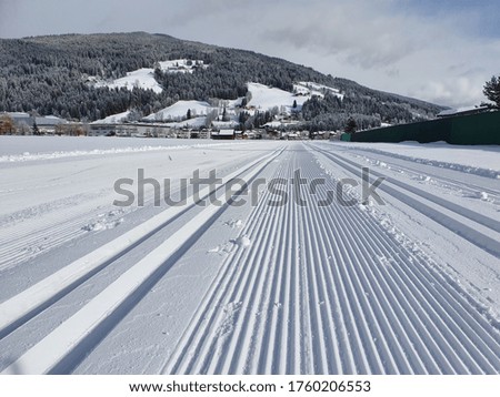 Cross-country ski trail prepared for visitors