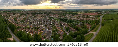 Grove, Oxfordshire, UK June 20 2020.  Panoramic shot of the Largest village in Oxfordshire .