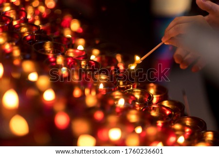 Lighting Candles Prayer Hands Fire