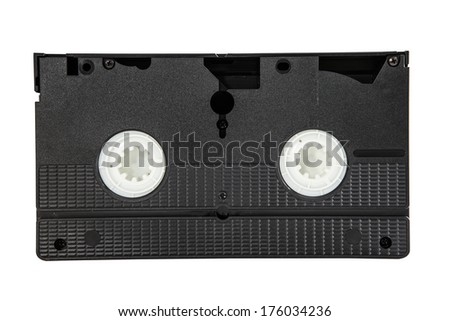 old video cassette isolated white