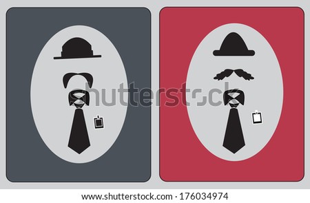 tie mustache and hat