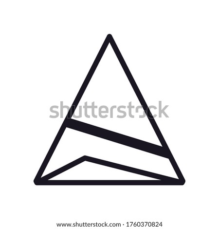 geometric and abstract 3d pyramid line style icon design, shape and figure theme Vector illustration