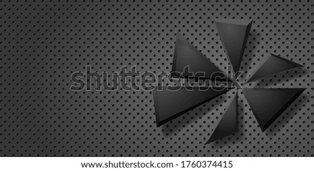 Black abstract graphic design. Dark texture background with geometric shapes. Vector EPS10