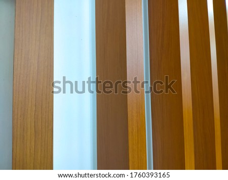 Texture of wood lath white wall background. Interior of Wooden cube background wall. Concept of advertising. 3D rendering