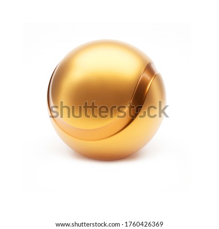 gold tennis ball isolated on white background clipping path - 3d render Royalty-Free Stock Photo #1760426369