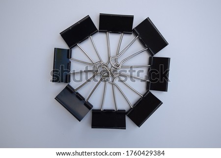 Paper clips for office work on a white background