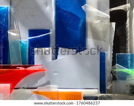 Tiles ceramic plexiglass lined up side by side Macro shot interior decoration decorative Sait pastel back contrast colors buying background images home construction industrial industry.