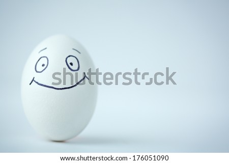 Easter egg with smile in isoation 