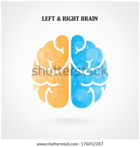 Creative left brain and right brain Idea concept background .vector illustration 