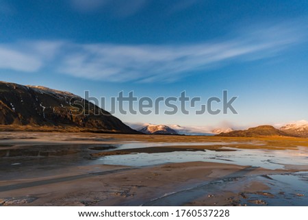 icelandic landscape in iceland at winter