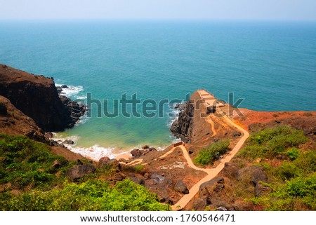 sea view point over Arabian sea with turquoise blue green sea water Royalty-Free Stock Photo #1760546471