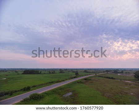 cloud colorful bright pink sunset shot from the drone, Aero, panorama, high resolution, computer screen, desktop Wallpaper, photo Wallpaper
