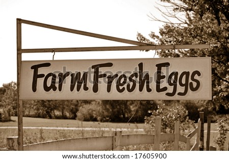 farm sign in sepia