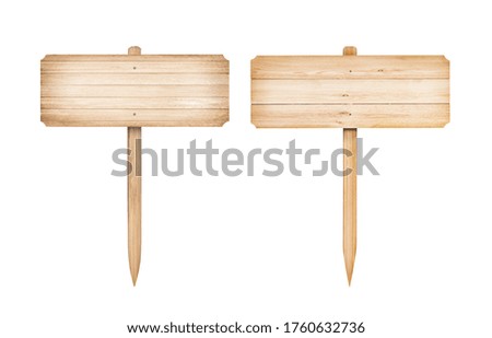 old wooden sign plank  isolated on white background with clipping path