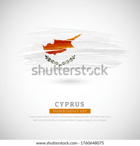 Brush flag of Cyprus country. Happy independence day of Cyprus with grungy flag background