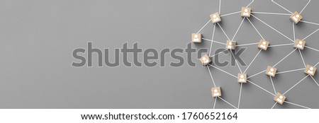 Linking entities. Networking, social media, SNS, internet communication connect concept. Teamwork, network and community abstract. Royalty-Free Stock Photo #1760652164