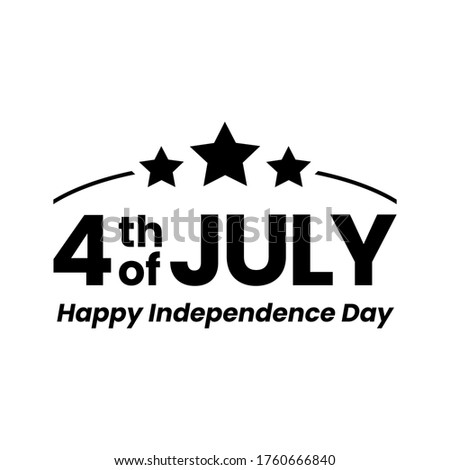 4th of July. USA Independence Day. 4th of July typography illustration. 4 july. 4th of July vector. United States.