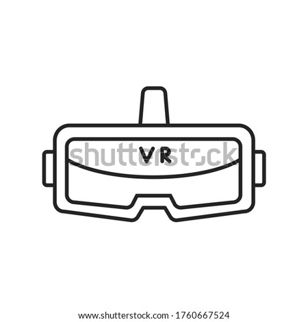 VR glasses black line icon. Virtual reality glasses or goggles. Type of eyewear which functions as a display device. Pictogram for web page, mobile app, promo. Editable stroke.