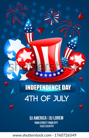 4th of July Independence Day of the USA Vector Illustration.