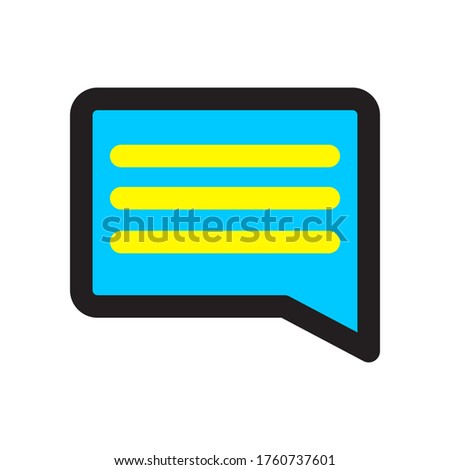 Icon flat chatting simple design blue and yellow