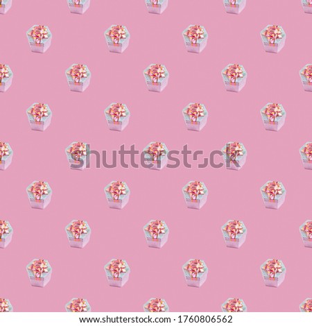 gift box with bow seamless pattern over pink background. presents texture. anniversary and sale concept.