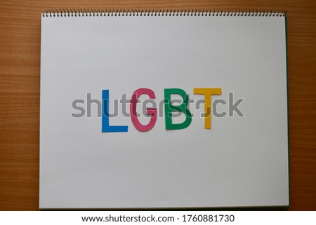 LGBT of color paper letters