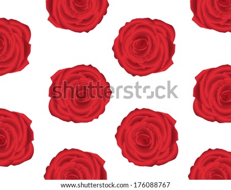 wallpaper pattern with of  red roses on white background