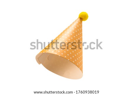 Colorful birthday cap isolated on white background Royalty-Free Stock Photo #1760938019