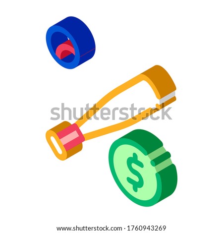 Baseball Bat with Ball Betting And Gambling Icon Vector isometric sign. color isolated symbol illustration
