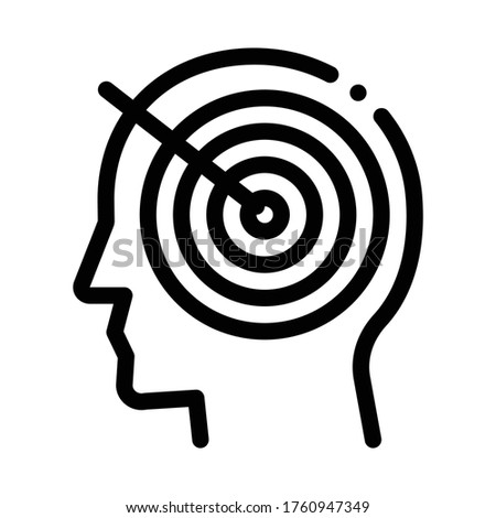 target to brain icon vector. target to brain sign. isolated contour symbol illustration