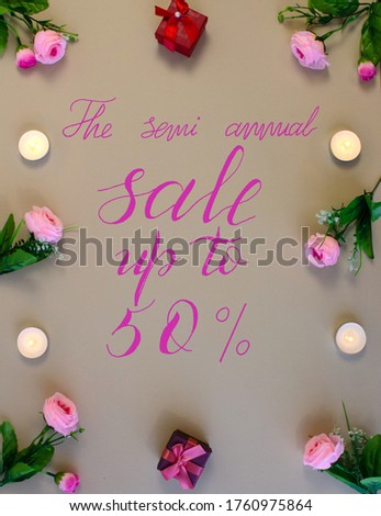 the announcement of the semi-annual sales and discounts of 50 percent