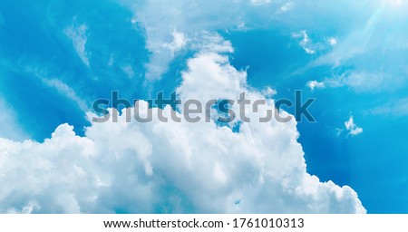 sunny day and blue sky and clouds