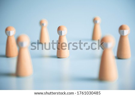 New normal, Social distance preventing infection concept, People practice social distancing to protect from COVID-19 coronavirus Royalty-Free Stock Photo #1761030485