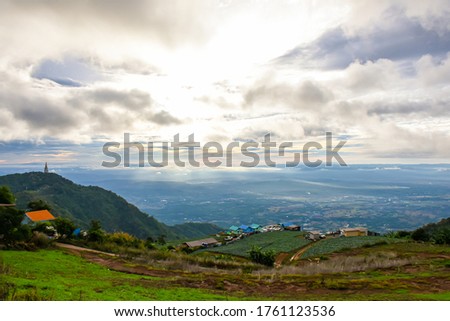 Panoramic colorful picture of moutain scenery of Phu thap boek a