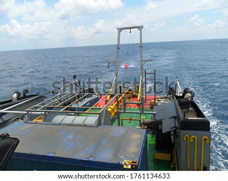 Offshore Geophysical and Geo-technical Survey Activities Royalty-Free Stock Photo #1761134633