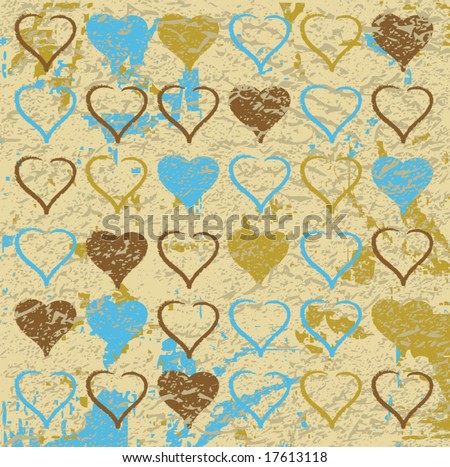 Grungy vector background heart illustration