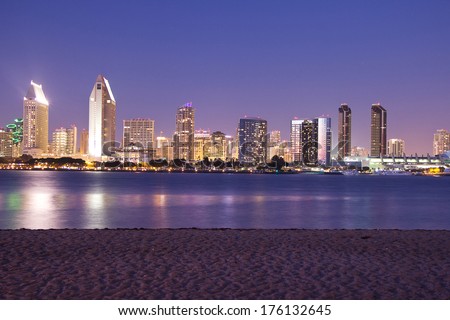 San Diego skyline by night