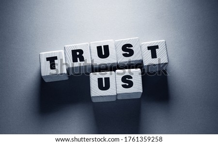 Trust Word Written on Wooden Cubes