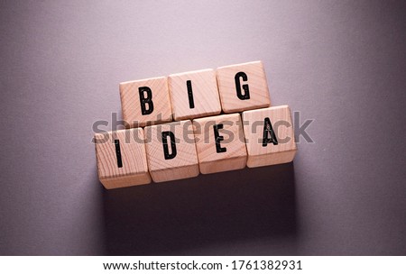 Big Idea Word Written on Wooden Cubes