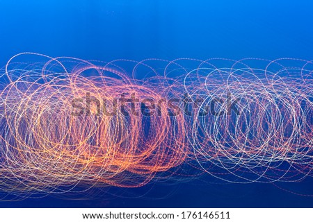 Abstract effects made with "paint with light" in evening, photo technique